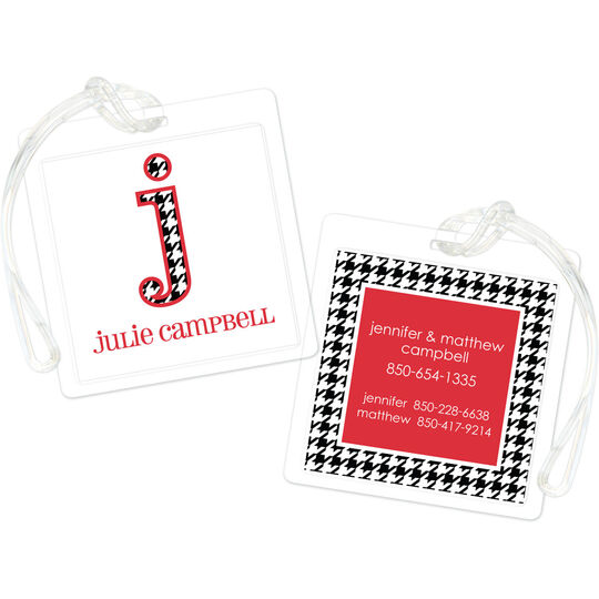 Houndstooth Luggage Tags